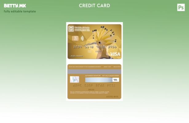 модерен стил на Јемен Меѓународната банка на Јемен шаблон за кредитна златна кар